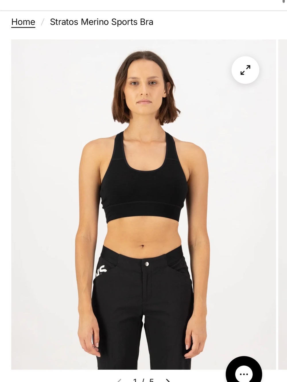 Stratos Merino Sports Bra - Black